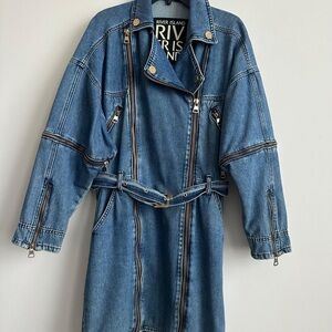 River Island Belted Blue Jean Dress Medium Size